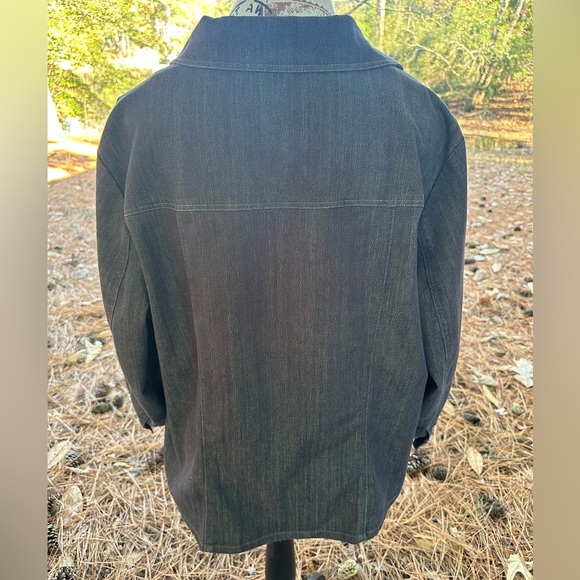 Vintage Carol’s Denims Lightweight Denim Shacket XL Dark Blue Green Vintage - Picture 4 of 12